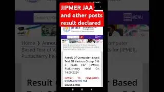 JIPMER RESULT 2024| jipmer result #shorts #jipmer #result