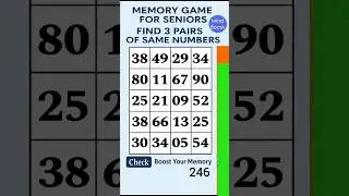 Brain Exercise for Seniors - Simple Focus Challenge | Match the Numbers