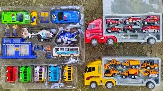 Truk Pemadam Kebakaran, Truk Konstruksi, Bus Tayo, Truk Towing Membawa Mobil Polisi