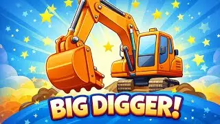 Learn Construction Vehicles: Assembling a Cartoon Excavator & Dump Truck