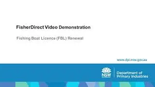 FishOnline - Video Demonstration &ndash; Fishing Boat Licence (FBL) renewal