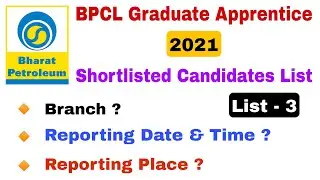 BPCL Graduate Apprentice Shortlisted List | List - 3 | Check Your Name 🔥