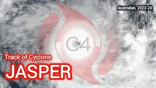 Track of Cyclone JASPER, Australian Region 2023-24, Animated