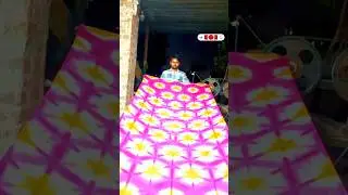 hexagon printed saree tie and dye process #shorts