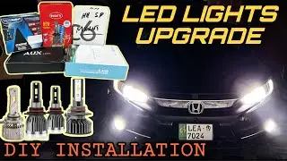 Complete LED Light Upgrade: High Beam, Low Beam, and Fog Lights for Honda Civic
