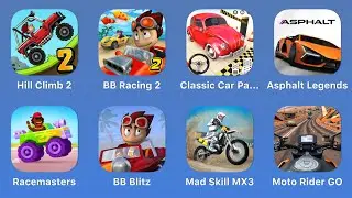 Hill Climb 2,BB Racing 2,Classic Car Parking,Asphalt Legends,Racemasters,Beach Buggy Blitz,Mad Skill