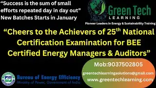 Congratulations to the Newly Certified Energy Auditors & Managers by the Bureau of Energy Efficiency