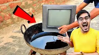 Boiling TV In Hot Oil Experiment || TV vs Hot Oil Experiment ||  The RR experiment