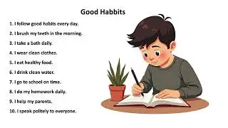 20 Lines on Good Habbits | Learn English | English for Beginners | Spoken English Practice  #english