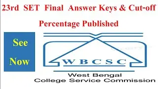 WB SET Final Answer Key and Cut off Percentage - 2022