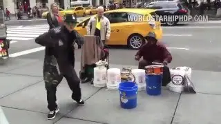 NYC Break Dancer Meets Street Drummer