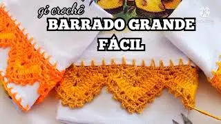 barrado em crochê biquinho grande e facil duas cores