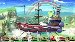 Super Smash Bros Ultimate 8 Player CPU Battle on Rainbow Cruise(Hazards On)