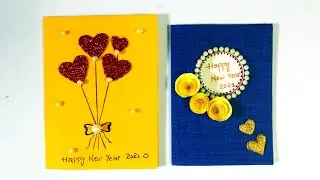 simple handmade cards using wedding cards||New year cards 2021||diy greeting cards
