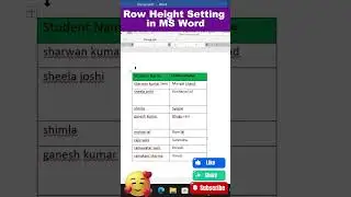 How to set Row Height in MS Word #mswordtips #msword #shorts