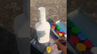 Abstract Bottle Art🎨 #Viralshorts  #DIYIdeas  #BottlePainting #GlassArt #UpcycledDecor #DIYBottle