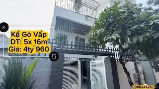 Bán Nhà Tôi Ngọc Vân kế bên Gò Vấp. DT: 5x16m (1 lầu, 3pn) Thông xe hơi