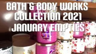 Bath and Body Works Candle Collection January Candle Empties 2021 Storage ideas