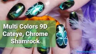 Nail Arts 2020: Chrome Shamrock 9D Cateye Coffin Shape Nails | Henry Vo Nail Arts