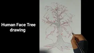 How many faces in tree | tree drawing with face #drawing #tree 