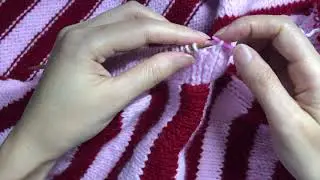 Chiết sang sợi 1:1, sewn bind off ,rib 1x1, chiết kết thúc hết, Knitting