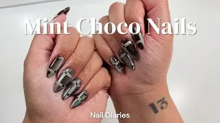 mint choco cat eye nails, born pretty, trendy winter nails, self nails| Nail Diaries ep.08