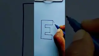 3D E letter easy writing #shorts #viral shorts #3D drawing