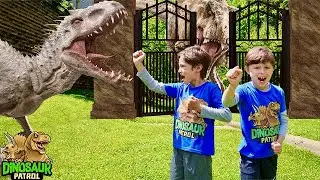 Jurassic World Dominion Surprise Dinosaur Movie Night with Dinosaur Patrol | Dinosaurs for Kids