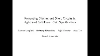 Preventing Glitches and Short Circuits in High-Level Self-Timed Chip Specifications