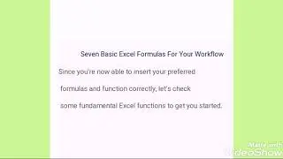 Seven basic excel formula for your workflow