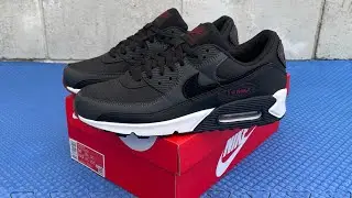 NIKE AIR MAX 90 &ldquo;ANTHRACITE TEAM RED&rdquo; 2022 RELEASE #nike #airmax #sneakers