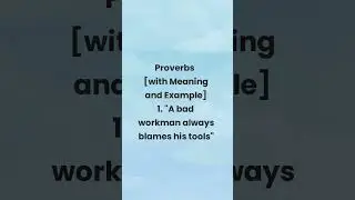 A bad workman always blames his tools proverb explanation #shorts #akashrajedu