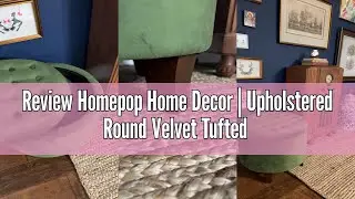 Review Homepop Home Decor | Upholstered Round Velvet Tufted Foot Rest Ottoman | Ottoman with Storage