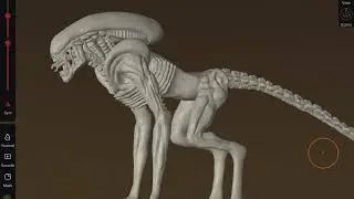 Alien dog Xenomorph WIP3 made with the sculpting app Nomad on iPad