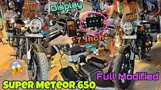 Royal Enfield Super Meteor 650 Full Loaded🚀 | Motorcycle GPS Navigation System | Meteor 650 Modified