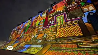 Misk art week 2025 entrance projection mapping