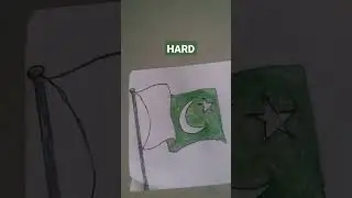 Drawing Pakistan Flag Easy Normal Hard #264 #Shorts
