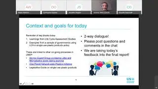 Part 2B: UNEP Webinar: Addressing Single-Use Plastic Products Pollution using a Life Cycle Approach