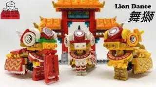 LEGO MOC #51 Lion Dance Fits with Minifigures Plus Free Instruction (Lion modified from # 80104 set)