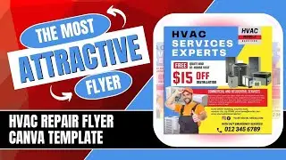 HVAC Repair Flyer, Canva Template.