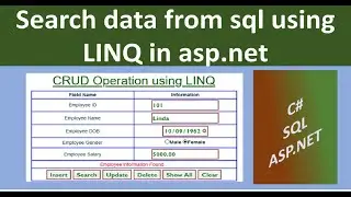 Search data from SQL using LINQ in asp.net crud part 3