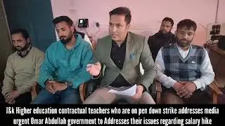 J&k Higher education contractual teachers who are on pen down strike addresses media