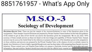 MSO 03 Solved Assignment 2022-23 In English | MSO 3 Solved Assignment PDF 2022-23 | MSO 3 Assignment