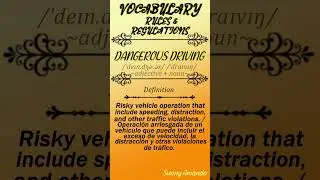 Vocabulary - Rules and Regulations - Dangerous Driving | #shorts #english #vocabulary
