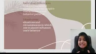 INDIVIDUAL DIFFERENCES AND SITUATIONISM