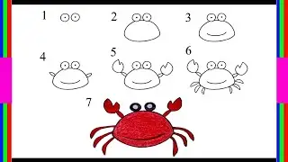 🟤Easy simple crab drawing 🟤crab drawing 🟤কাকড়া আঁকার সহজ টেকনিক #Shorts #viral #trending