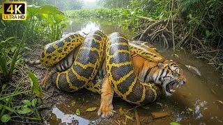 Wildlife of the Amazon Jungle &ndash;Giant Anaconda vs Tiger | Most Brutal Jungle Predator Battle (4K)
