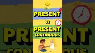 Present vs Present Continuous Comparison 2 #ecpc #nurseryrhymes #kidslearning #education #shorts