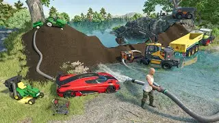Pi&eacute;g&eacute; sur une &Icirc;LE INOND&Eacute;E &agrave; cause de la Temp&ecirc;te (Pompage de l'eau et Barrage) | FS25 Roleplay