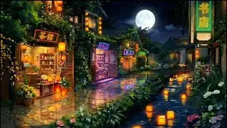 Japanese Town Rainy Ambience | 90's Lofi Playlist to Relax, Study & Sleep